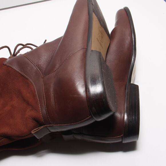 Vintage Scruples Suede & Leather Lace Front Boots Size 7D Low heel Brown - Picture 10 of 12